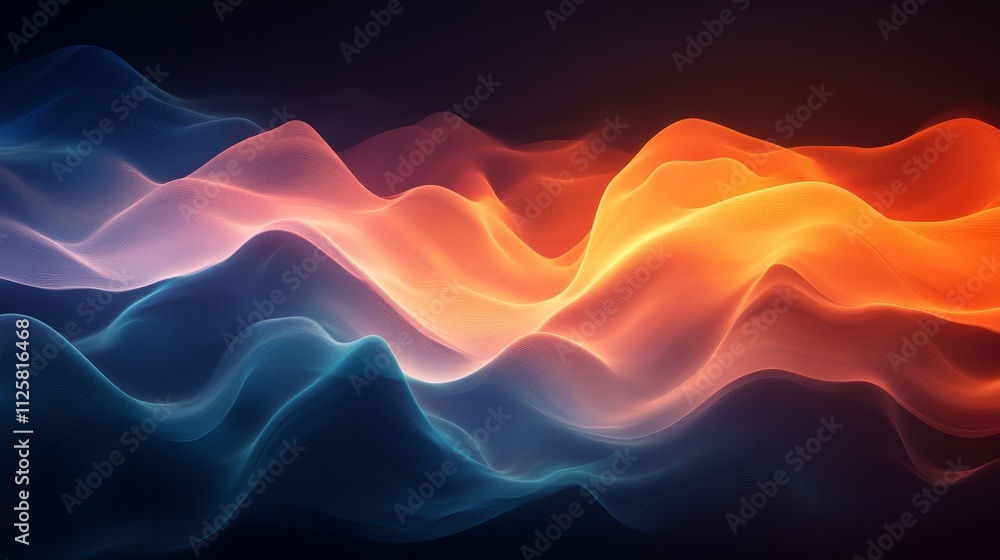Poster the abstract colors seamlessly blend with light fluctuations, gradually transitioning from vibrant o