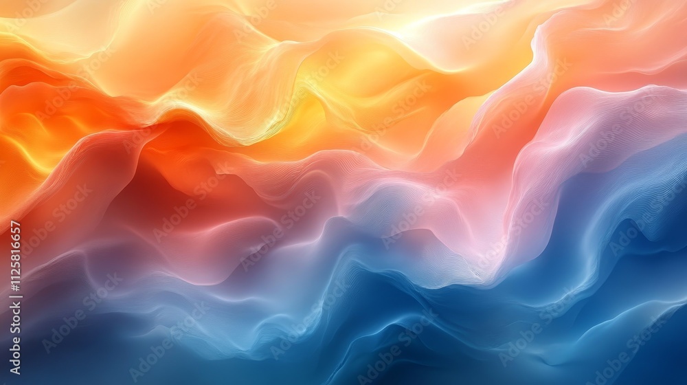Aufkleber the abstract colors seamlessly blend with light fluctuations, gradually transitioning from vibrant o