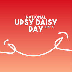 Fototapeta premium National Upsy Daisy Day. June 8. Smile line vector. Gradient background.