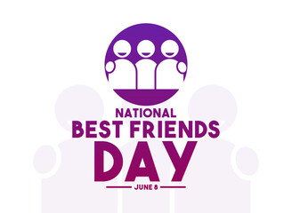 National Best Friends Day design vector on white background.