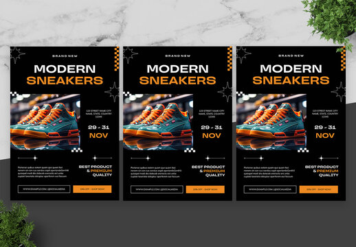 Black And Orange Sneaker Flyer