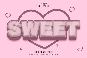 Sweet editable text effect 3d emboss vintage style