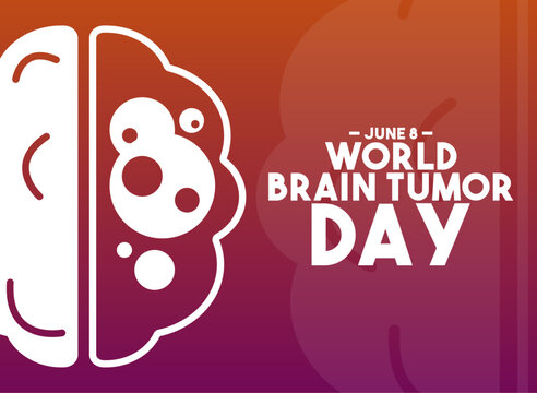 World Brian Tumor Day. June 8. Gradient background. Poster, banner, card, background.