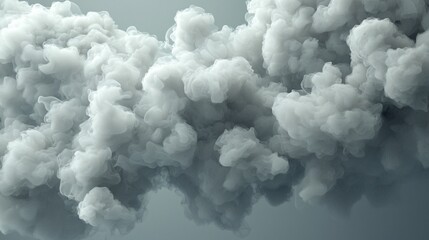 Dramatic Gray Smoke Billowing from Factory Chimney Urban Landscape Photographic Art in an Industrial Environment