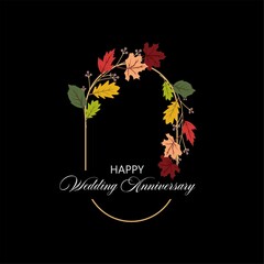 happy wedding anniversary design concept
