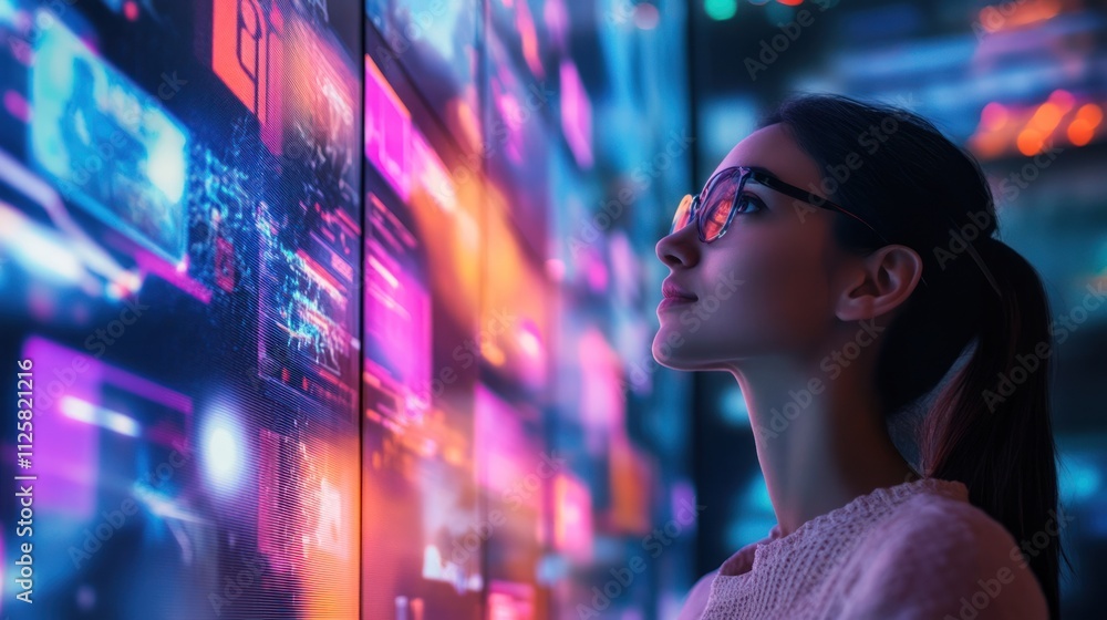 Poster interactive gradient background for immersive digital storytelling.
