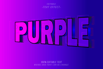 Obraz premium Purple editable text effect 3d emboss neon style