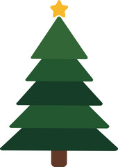 Christmas Tree Flat Vector Illustration