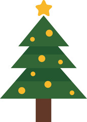 Christmas Tree Flat Vector Illustration