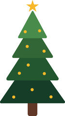 Christmas Tree Flat Vector Illustration