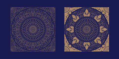 Khmer Ancient art drawing from sculpture art at Angkor Wat temple. Traditional wall ornament art. Traditional ornament art of Cambodia.