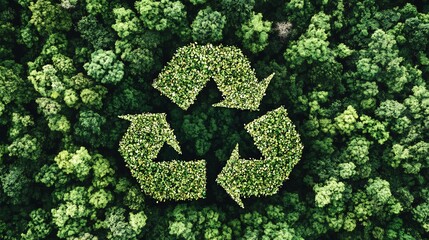 Sustainable Recycling Symbol Backdrop for Carbon Neutral Concept