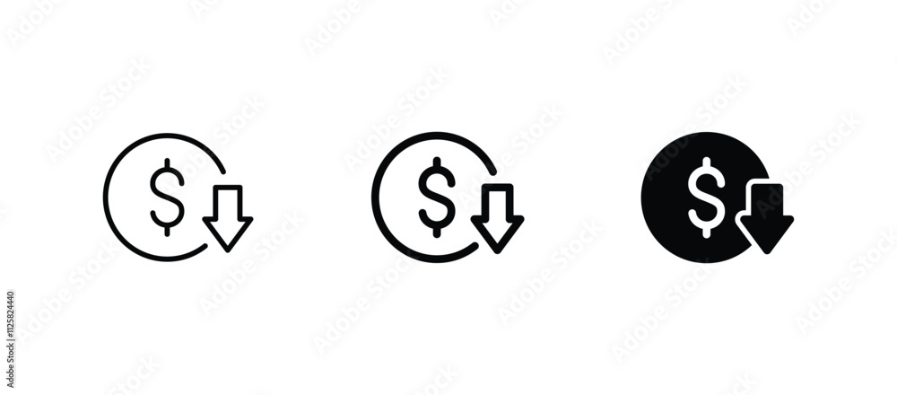 Poster cost reduce icon vector. cost reduce sign icon for web site