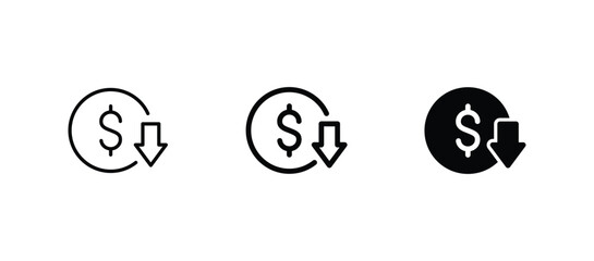 cost reduce icon vector. cost reduce sign icon for web site	