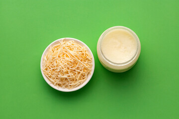 Cocos nucifera - Virgin coconut oil in the bowl.