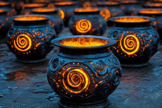 A magical depiction of an enchanted workshop with glowing tools organizing themselves and completing tasks automatically, symbolizing magical efficiency