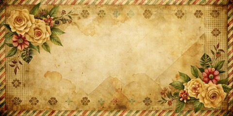 Vintage background with old-fashioned elements, retro, nostalgic, antique, aged, classic, throwback, past, memories, 70s