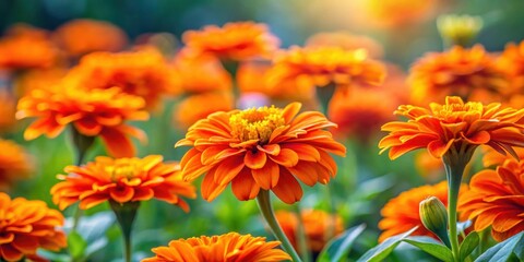 Vibrant orange flowers blooming in a garden, orange, flowers, vibrant, garden, nature, blooming, petals, colorful, botanical, plant