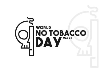 World No Tobacco Day. May 31. Line design vector. Outline. White background.