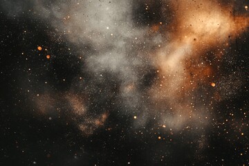 Naklejka premium Stunning Abstract Cosmic Background with Glowing Particles, Dust Clouds, and Bright Stars Ideal for Science and Space-Themed Projects or Artistic Expressions