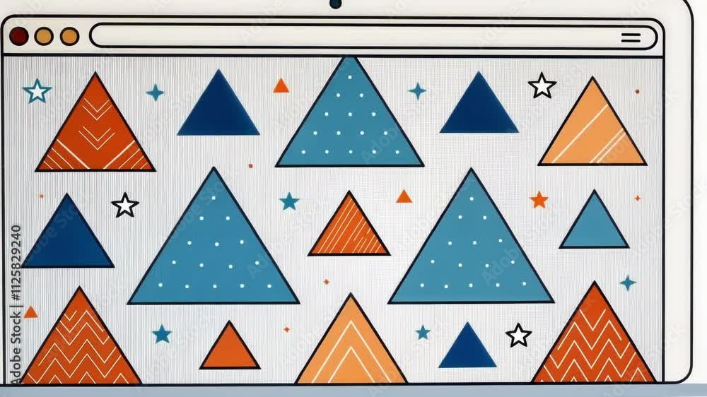 Poster retro triangles a white webpage adorned with retrostyle triangles in varying sizes and shades of blu
