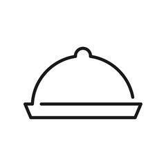 Food cover line icon on white background.