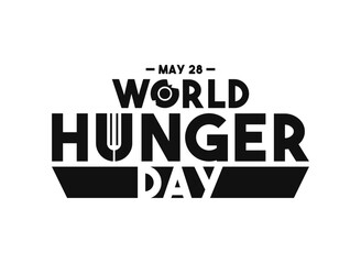 World Hunger Day text design vector on white background. May 28.