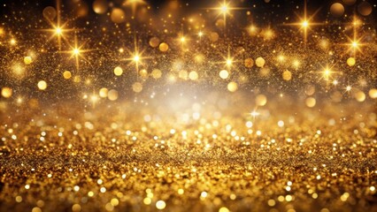 Luxurious background filled with sparkling gold particle glitter, glamour, elegant, shiny, decoration, festive
