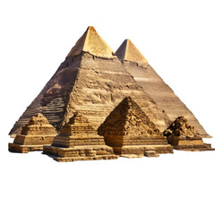 pyramids of giza on white
