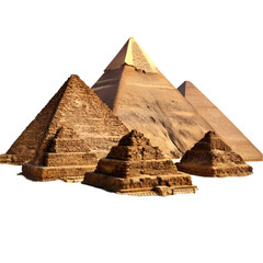pyramids of giza on white