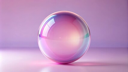 Obraz premium Glossy pink and purple pastel glass ball with a render , glass, ball, pink, purple, pastel, glossy,render, decoration, orb