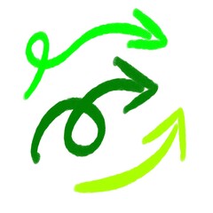 Arrows set doodles  handwriten art lines