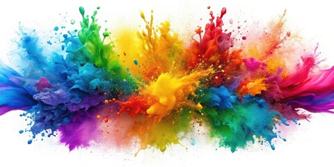 Fototapeta premium Vibrant abstract color splash on white background, vivid, vibrant, abstract, colorful, paint, splash, modern, art, design