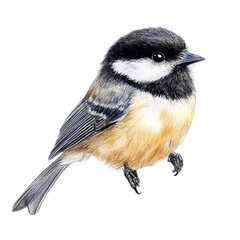 Naklejka premium A Detailed Colored Pencil Drawing of a Small Bird