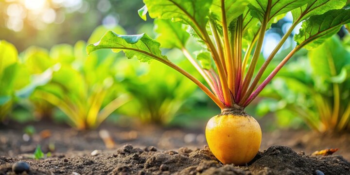 Ripe fresh yellow beet on garden bed, ripe, fresh, yellow, beet, vegetable, organic, harvest, gardening, farm, soil
