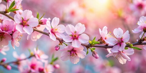 Spring blossom pink flowers almond, spring, blossom, pink, flowers, almond, tree, nature, garden, blooming, beautiful, soft