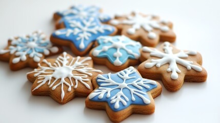 Christmas colored handmade gingerbread cookies concept , flat lay.