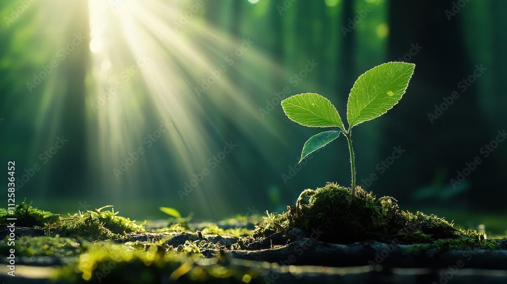 Aufkleber exploring the vibrant growth of a moist forest ecosystem in a lush environment a visual journey into