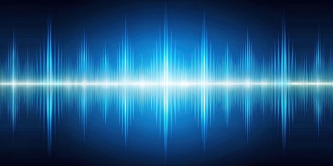 Blue audio waveform background with smooth lines and gradients , sound, wave, music, technology, digital, abstract, pattern