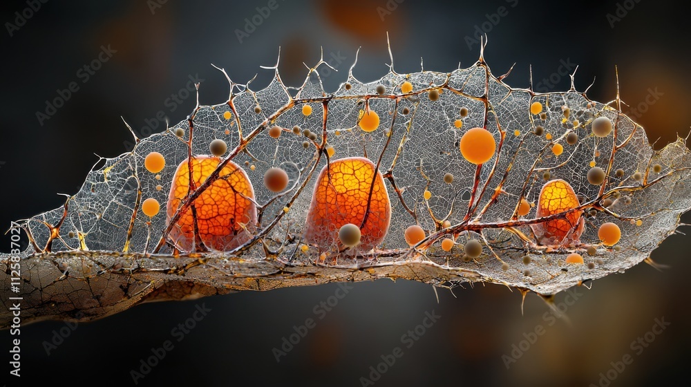 Aufkleber exploring the detailed structure of a leaf magnified view of pores responsible for gas exchange in n
