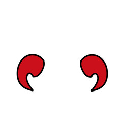 red Devil horns. Horned devil emblem