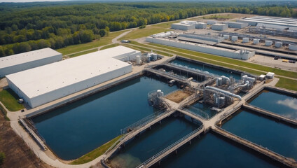Aerial View of Water Treatment Facility