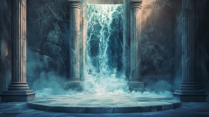 Simple, bright, and flat 2D marble texture background ideal for RPG pantheon environments, offering a minimalist design that is not distracting, perfect for immersive gameplay settings.