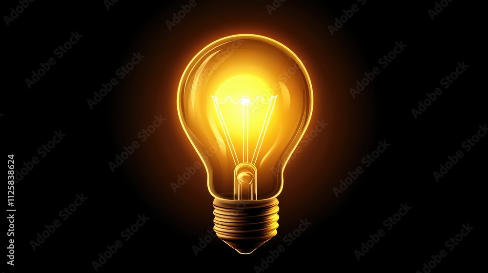 Poster a glowing light bulb set against a gradient background, symbolizing the fusion of creativity and tec