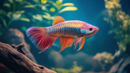 Obraz premium Colorful Fish Swimming in a Vibrant Aquarium Scene