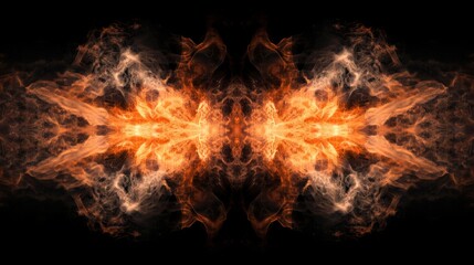Witness fiery abstract art: smoke and fire dance beautifully