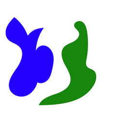 Colorful Green Blue Abstract Shapes Graphic Design