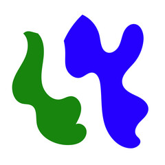 Colorful Green Blue Abstract Shapes Graphic Design