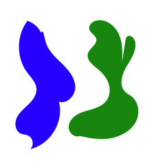 Colorful Green Blue Abstract Shapes Graphic Design