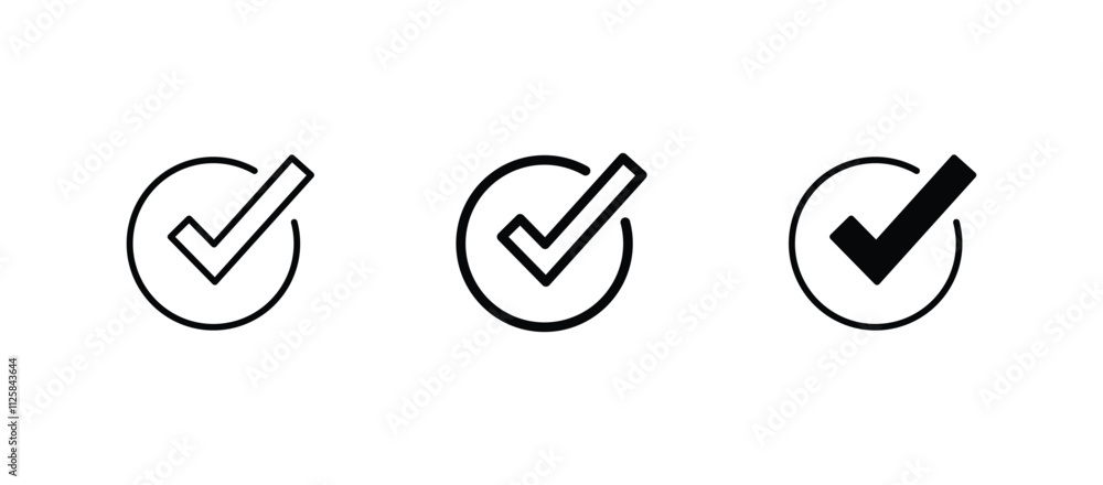 Poster checkmark icon. checkmark vector set. approved symbol vector.